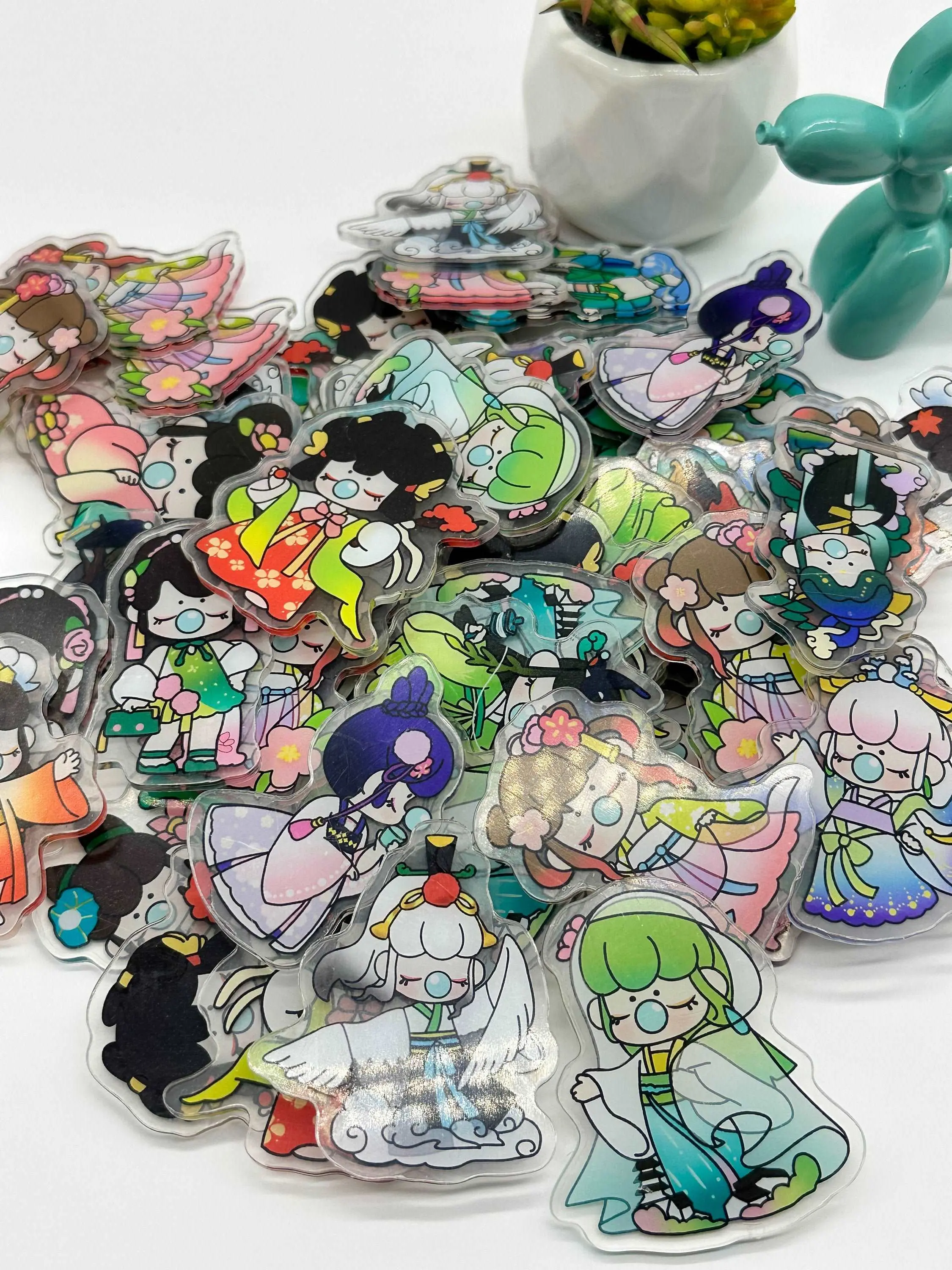 Acrylic Charms for DIY | Bubble Girl Theme | 8 pieces