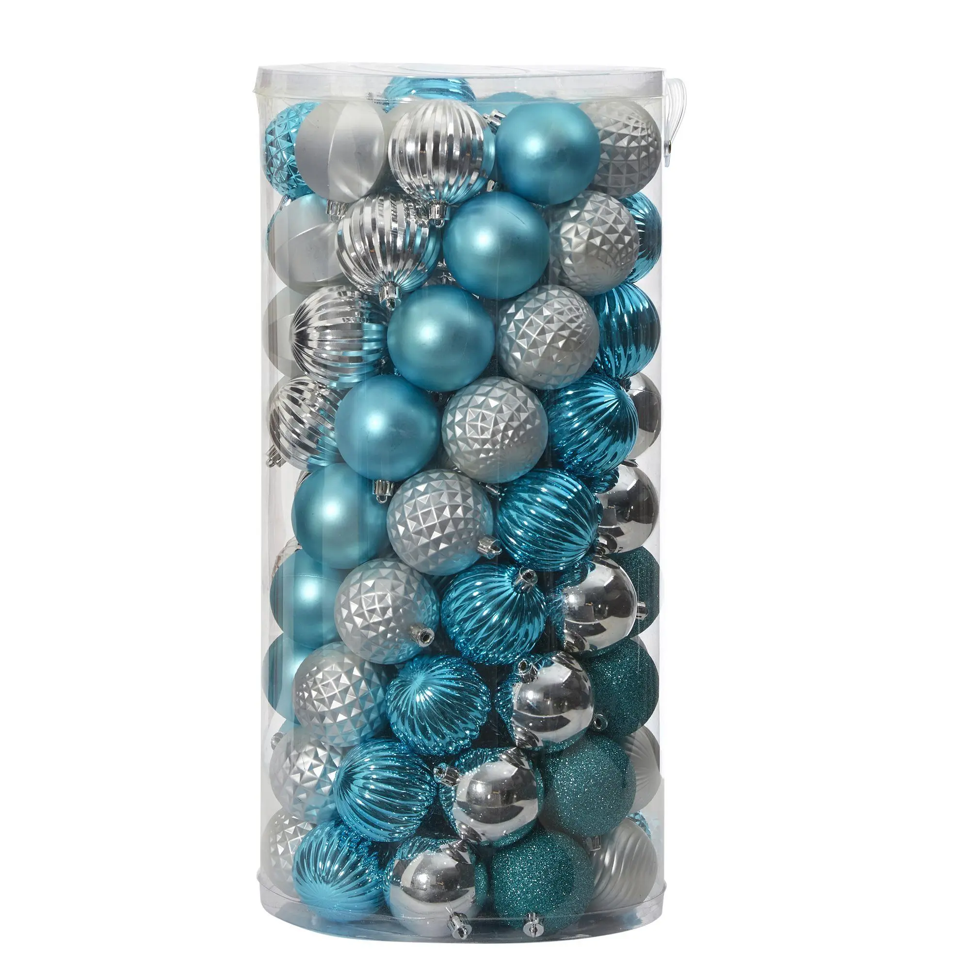 Shatterproof Christmas Tree Ornaments Set - 101 Pcs, 60mm, Bright Seasonal Hues, Reusable Storage Tube & Boxes, for Holiday Festive Home/Festive Party Decor