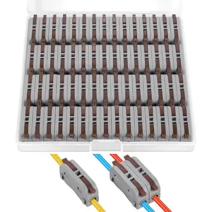 60 Count Brown Conductor Compact Connectors Nuts for Electrical Connectors with Inline Splices 28-12 AWG (SPL-1)