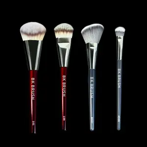 BK 4 Counts concealer paw brush - angled for seamless application & Foundation Beauty Brushes -Ultra-SoftVegan Fibers for Flawless Coverage Premium Quality Portable Two-in-One Makeup Brush Essentials Brush Set Vegan Facial cute room stuff