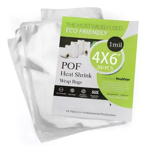200 count 4X6 inch POF Heat Shrink Wrap Bags 100 Gauge, Softer, Clear Film for Bath Bombs, Soaps, Cookies, and DIY  Crafts, Odorless, ,  Safety Quality