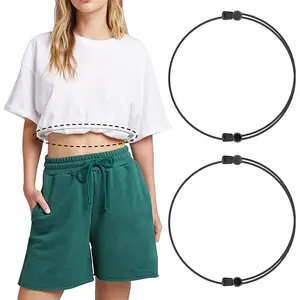 2-Pack Crop Top Maker Elastic Belts for Women | Adjustable Invisible Band to Tuck & Style Shirts, Sweaters & Oversized Tops