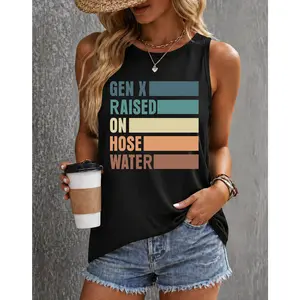 Made in USA, (Men fit Women loose) Generation X Raised on Hose Water and Neglect Graphic Printed Cotton Tank Top, Retro Gen X Design, Y2K Style for Men, Casual Everyday Wear for Women, Unisex Shirt