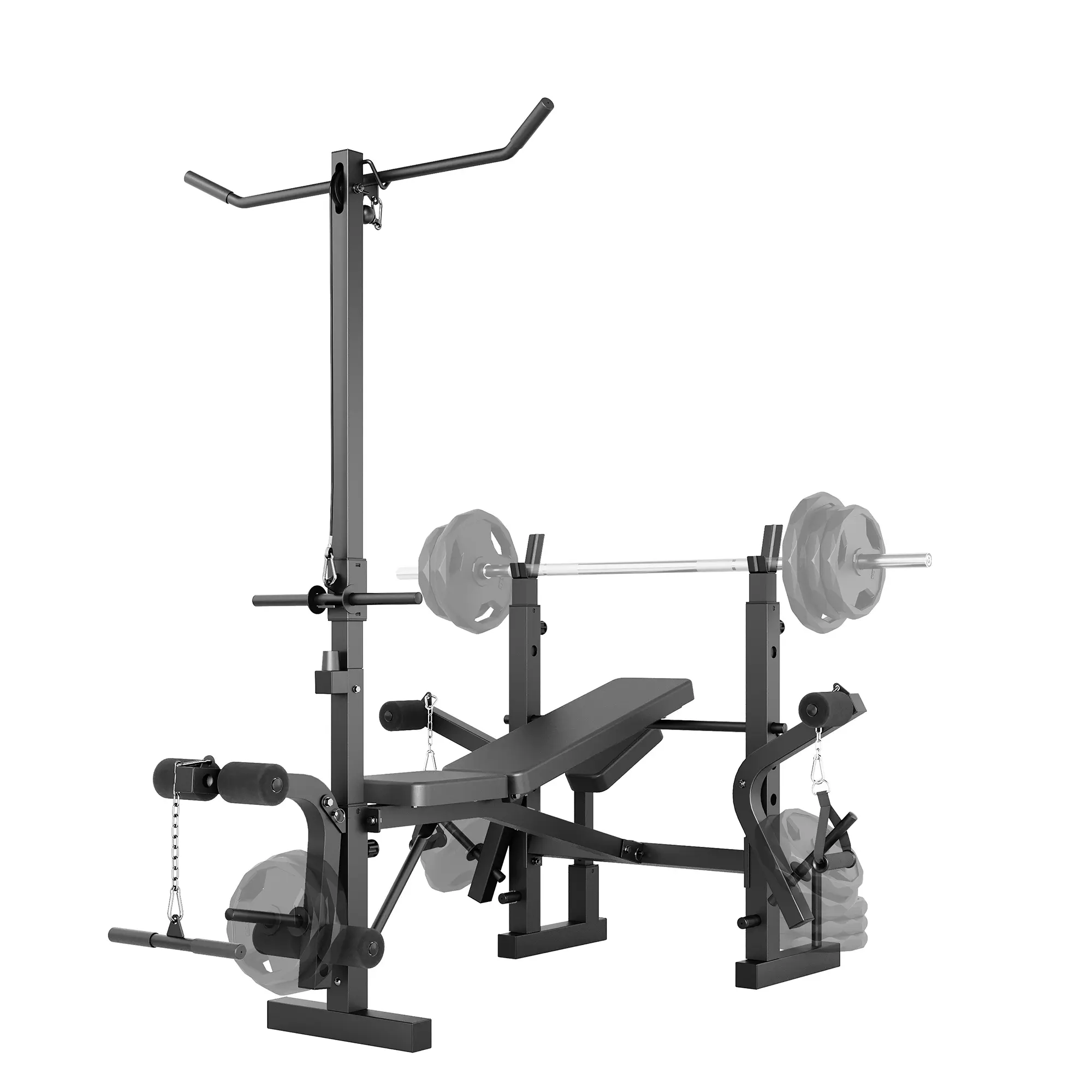 Heavy Duty Adjustable Weight Bench Press Set for Home Gym – Includes Squat Rack, Leg Extension, Preacher Curly Pad & Butterfly Arm – Collapsible, Multi-Function, 900lb Capacity – Black, Gym Stuff, At Home Gym Equipment