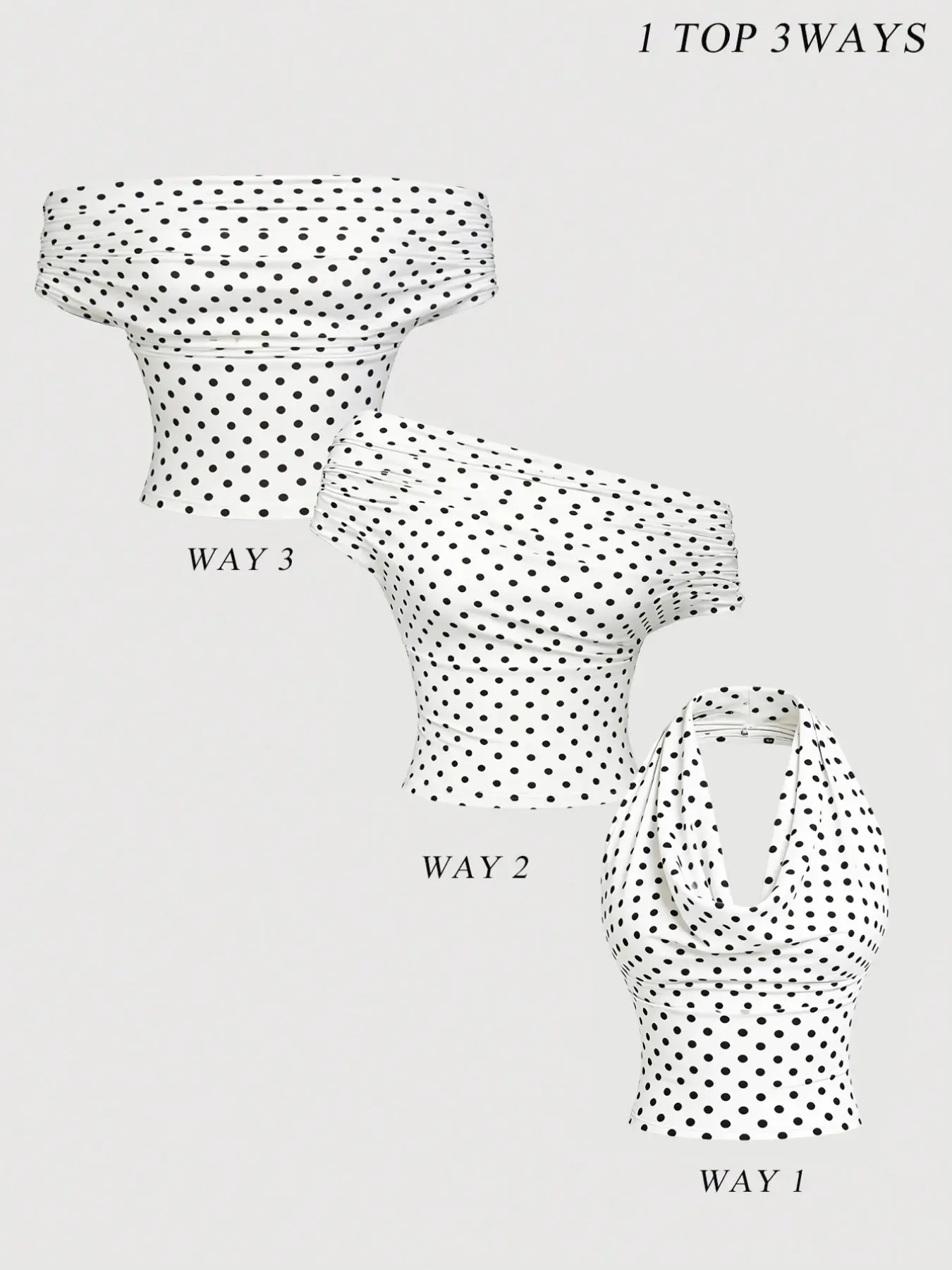 Sexy Y2K Style Halter Polka Dot Short Backless Tank Top, Fashionable Casual Versatile, Sleeveless One Shoulder Blouse, Summer Must-Have