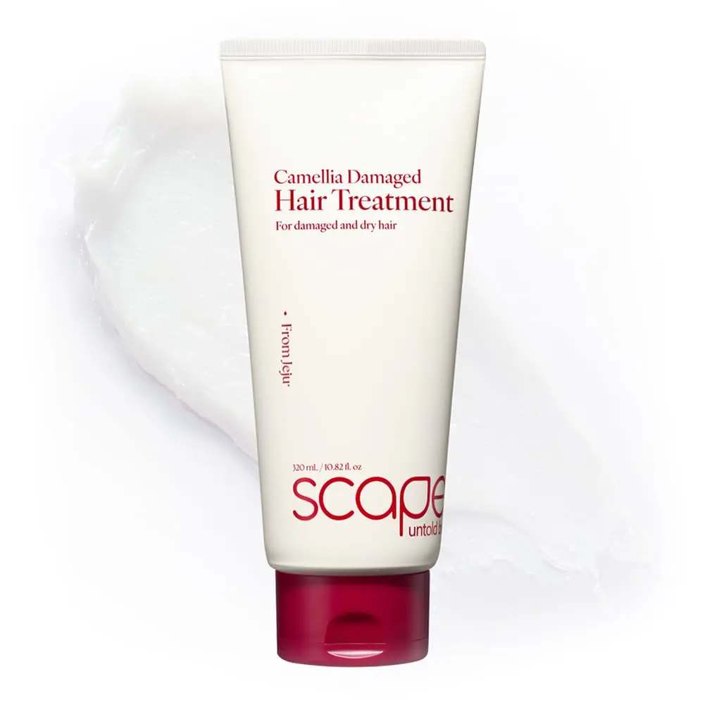SCAPES UNTOLD BEAUTY Camellia Hair Treatment | Deep Repair Conditioner for Dry & Damaged Hair | Protein-Enriched Jeju Camellia Oil & Hydrolyzed Keratin 320mL/10.82 Fl Oz