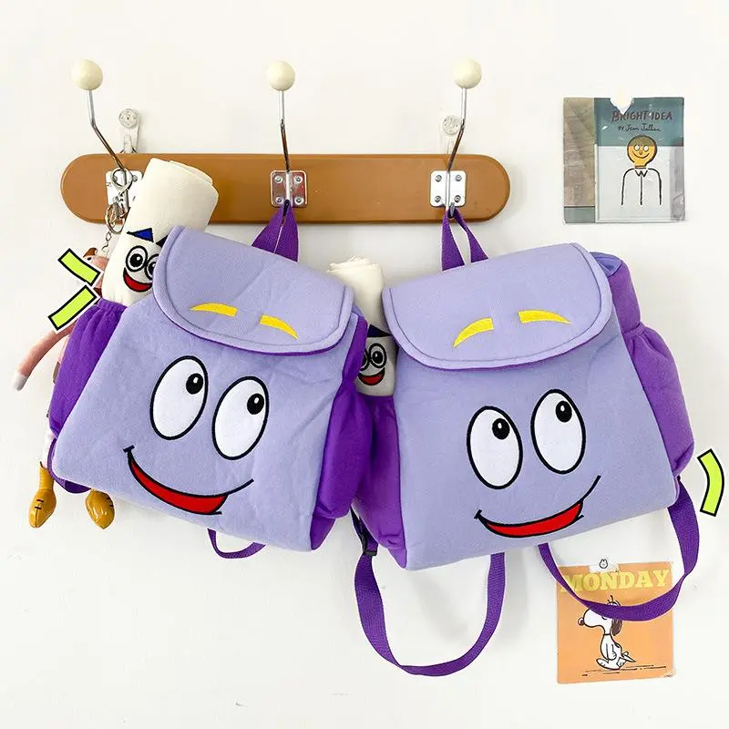 Dora the Explorer Cartoon Backpack with Map Accessory All Grades School Bag Elementary High College Student Daily Backpack