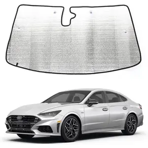 Windshield Sunshade for Hyundai Sonata 10th 2020-2025 Accessories Front Window Sun Shade Foldable UV Reflective Sun Visor Custom Sunscreen Privacy Protector HeatShield Keep Your Car Cooler (Silver)