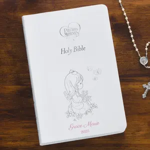 Personalized Children’s Bible – White Keepsake Bible – Custom Christian Gift for Girls