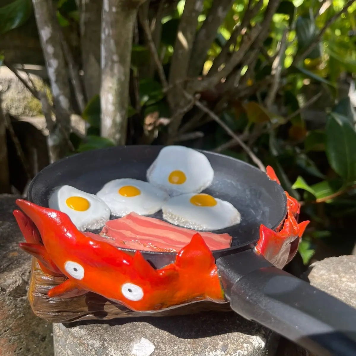 Anime Breakfast studio ghibli Calcifer Clay Handmade Pan
