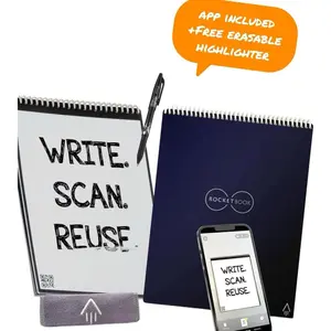 Reusable Smart Notebook with Pen, Highlighter, Cloth, App | Eco-Friendly, Digitally Connected | 8.5" x 11"  b day