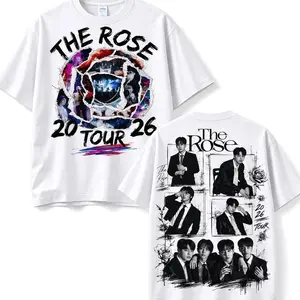 Rosetopia Tour Tshirt Retro Kpop Shirts Men Women Summer Short Sleeves Tops Streetwear Casual Top NU