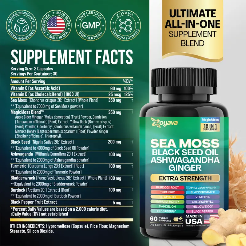 Hormone Vitality Trio - Zoyava Myo-Inositol, Sea Moss, & Shilajit Supplements - All-in-One Multivitamin with Extra Strength Ingredients - MADE IN USA 2