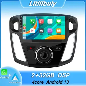 9" Android 13 Car Stereo for Ford Focus 2012-2017 touch screen has Android Auto Wireless Carplay, Bluetooth WIFI supports GPS Navigation