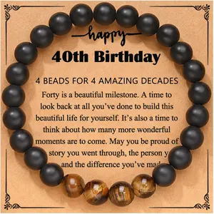 21st/30th/40th/50th/60th/70th Birthday Gifts for Him, Elastic Rope Bracelet for Men