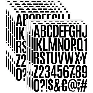 500 count Letter & Number Stickers - 10 Sheets 2 Inch Vinyl Self-Adhesive Large Alphabet & Mailbox Numbers for Posters, Bulletin Boards, Windows, Doors, Crafts, Classroom &  Decor - Black