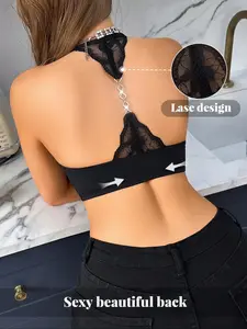 Women's Sexy Lace Back-Detail Bra — Underwire Support Design, Suitable for Daily Wear, Lace Brassiere Fit