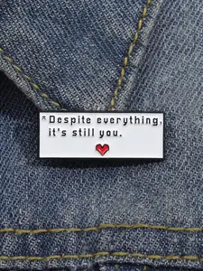 Letter & Heart Pattern Brooch Pin, Cute Clothes Brooch for Women & Men for Party, Daily Clothing Decor, Trendy All-match & Exquisite Brooch for Birthday Gift