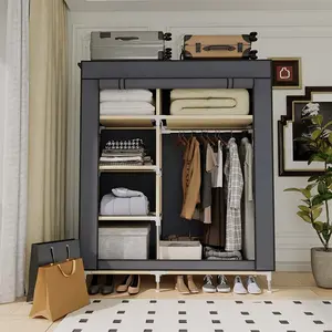 1 portable wardrobe with drawers - self-standing, reinforced steel frame, easy to assemble, weather-resistant,  bedroom dormitory rental room room accessories room decor