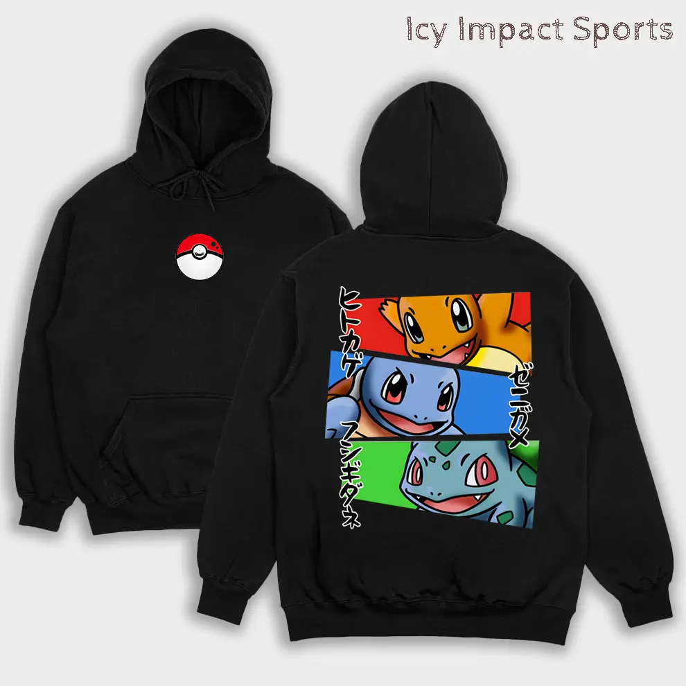 Retro Vintage Bulbasaur, Charmander and Squirtle - Pokemon  Anime Oversized Double Printed Shirt, Anime Manga, Heavyweight Cotton, Gift For Anime Fan, Sweatshirt Manga