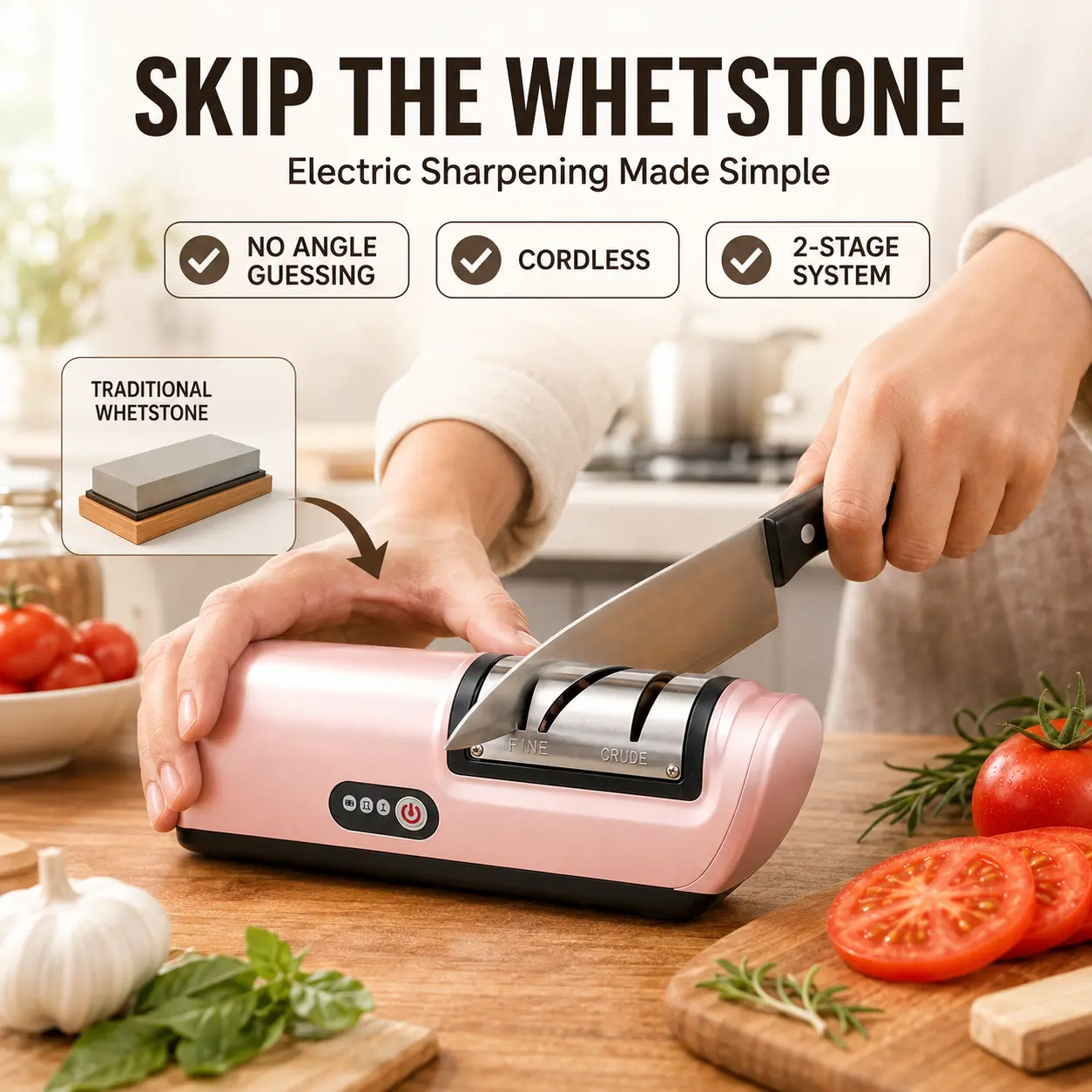 All-in-One Electric Knife Sharpener | USB Rechargeable, Fast Sharpening for Chef, Steak & Pocket Knives!
