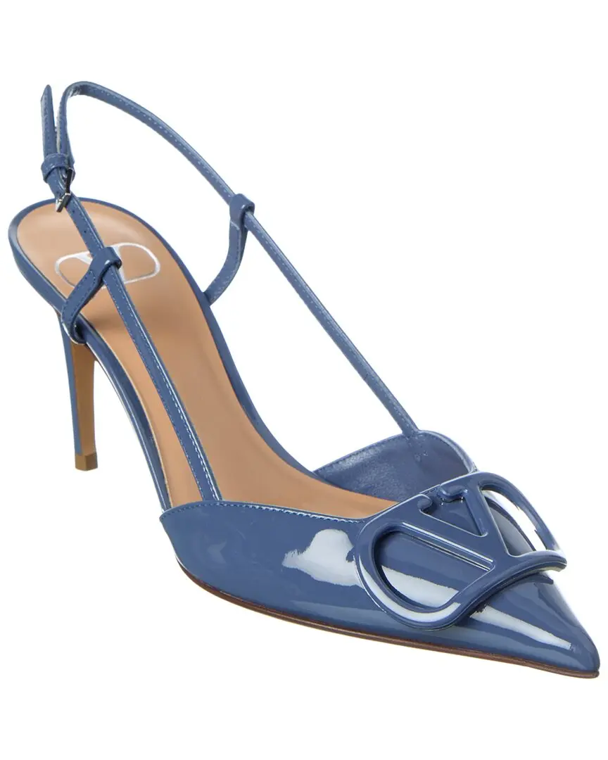 Valentino VLogo Signature 80 Patent Slingback Pump