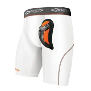 Shock Doctor Ultra Pro Compression Short with Ultra Cup - White Cycling Spandex Activewear for Summer - Elite Athlete Comfort & Protection