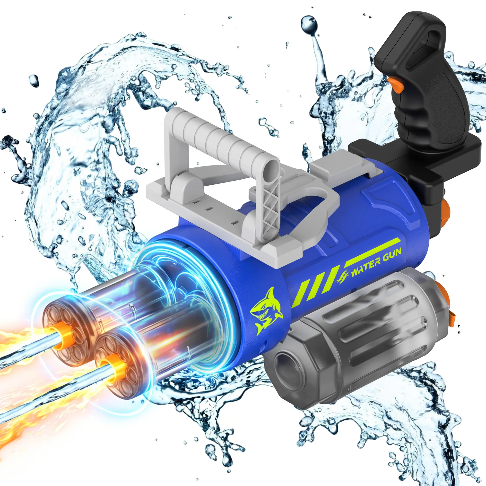 Automatic Electric Water Gun with Voice Control, Dual-Barrel High-Capacity Squirt Gun, No Pumping Water Toy for Kids & Adults