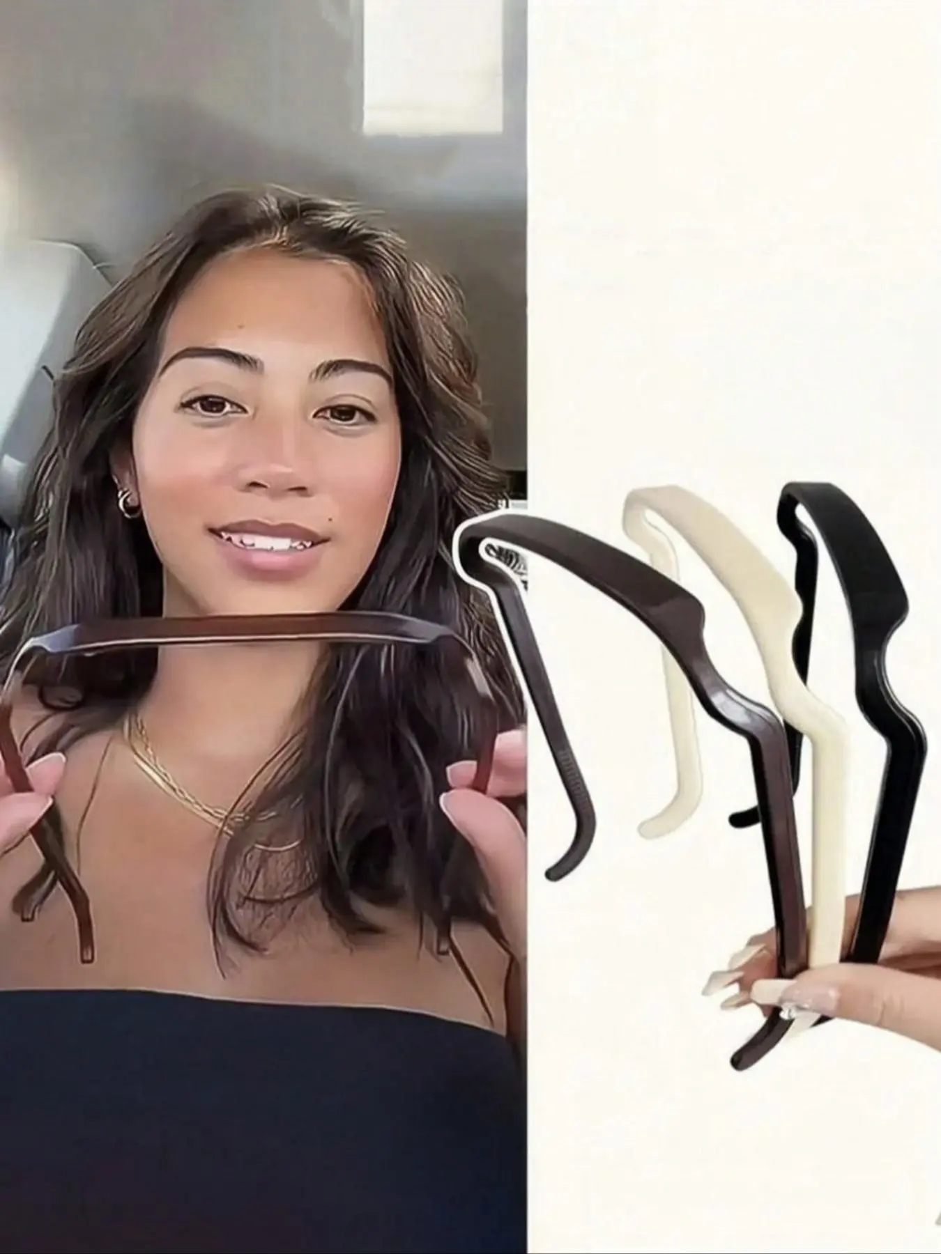 1/3Pcs Women's Square Headband, Acrylic Plastic Square Headband, Sunglasses Style, Available in Black, White, Suitable for Everyday Wear, Parties, Commutes & More, Fashion Headbands, Chic Headbands, Eyewear Headbands