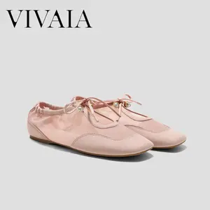 VIVAIA Healing Garden, Square-Toe Organza Sneakerina, Wide Feet Friendly Ballet Flats, Mesh Flats, Ballerina Sneakers, Suede-Like Integrated Insole Machine Washable,Wedding Flats, Wedding Shoes, Tennis shoes(Ciara)
