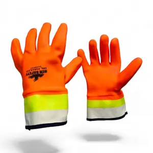 MCR 6410SCHV Oil Hauler Double Dipped Work Gloves Hi-Visibility Orange, 1 Pairs
