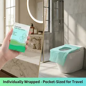 20Pcs Disposable Toilet Seat Covers, Portable Toilet Protectors for Home Hotel Travel
