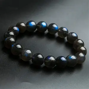 Natural Cat Eye Labradorite Healing Bracelet - Handmade Adjustable 7mm Gemstone Crystal Elastic Stretch Bracelet for Mother's Day