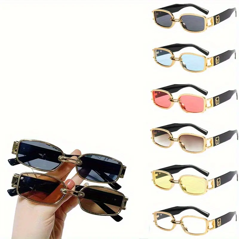 ShineThru 6-Piece High Quality Lightweight Durable Trendy Vintage Full Rim Unisex Men's Sunglasses - UV400 Sun Protection, Ideal for Retro Street Photography & Outdoor Travel, High Quality Sunglasses