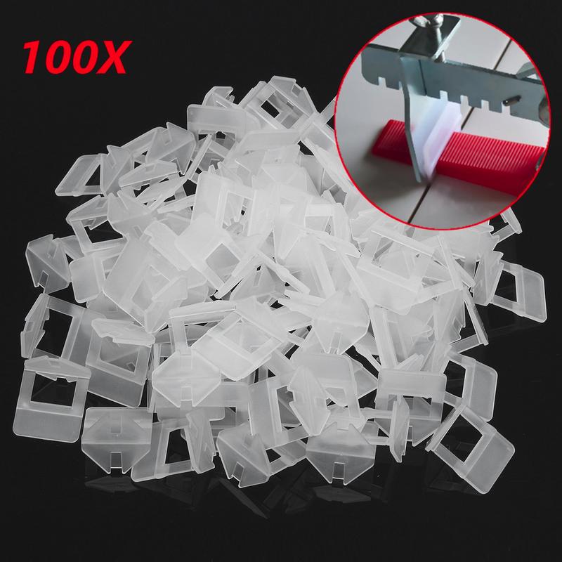1.5mm White Tile Leveling System Clip Spacer Plastic Tiling Flooring Tools 100Pcs