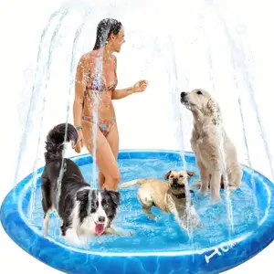 67" Anti-Slip Dog Pool for Fun Backyard Fountain Play & Cooling Mat for Dogs - Outdoor Water Play Dog Sprinkler