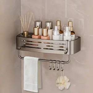 Rustproof & Waterproof Shower Caddy 1-Pack, No DrillingAdhesive Shelves Rack with Soap Holder, Large CapacityBathroom Organizers and Storage, Wall-Mounted Kitchen &Home Decor