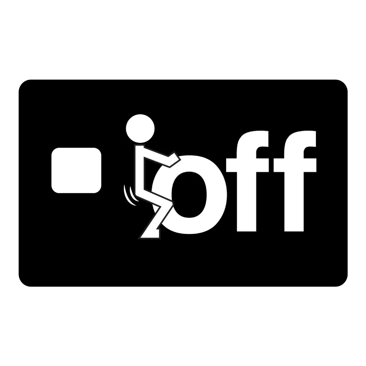 Funny Stickman Off Credit Card Skin, Edgy Humor Debit Card Cover, Anti-Social Bank Card Sticker