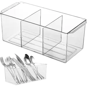 Cutlery Organizer, Silverware Organizer for Countertop Organization - Holds Fork, Knife, Spoon, Tableware Box for Table Countertop