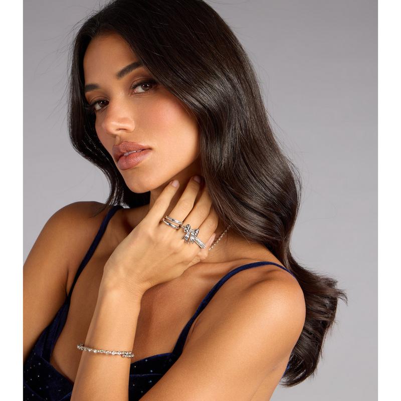 Tied To Shine Four-Piece Ring Set