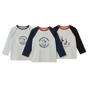 LETIBATI Kids Long Sleeve T-Shirt Cotton Casual Crewneck Basic Active Tops Tee Tunic Shirts 2 Packs Sets Nature-Inspired Prints Kid-Centric Design