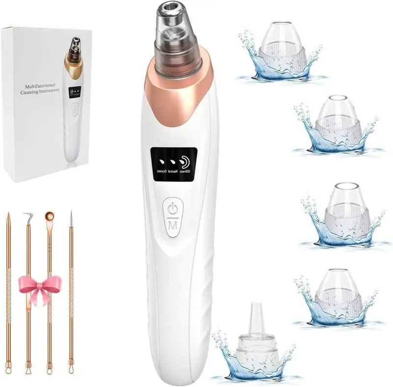 Blackhead Remover Vacuum Tool with 3 Adjustable Suction Levels & 5 Probes for Pore Facial Care, Ideal for Christmas Gifts