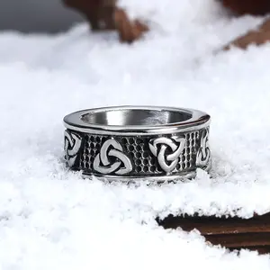 GTHIC Warrior Triquetra Viking Ring for Birthday Gift Size 7-13 Stainless Steel