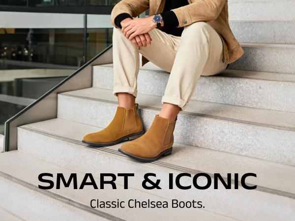 【BRUNO MARC Anniversary】 Men's Timeless Suede Slip-On Ankle Boots - Comfortable Walking Shoes, Stylish Casual Dress Footwear for Fall-Winter, Black Shoes