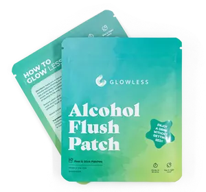 Glowless Alcohol Flush Patch. No More Red When You Drink! Prevent the Asian Glow and Asian Flush.