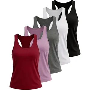 6 or 5 Pack Workout Tank Tops  Women, Athletic Racerback Sports Tank Tops, Compression Sleeveless Dry  Shirts