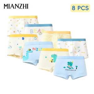 MIANZHI Boys' Cotton Underwear 8-Pack, High-Soft Breathable Boyshorts, Gentle Classic Colors Briefs for Toddlers & Kids 2-10 Years Daily Wear
