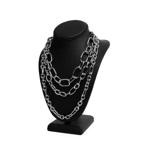 Foxblood Shop Triple Threat Multi-Chain Necklace - Unisex Statement Jewelry for Layered Styling