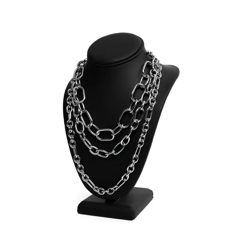 Foxblood Shop Triple Threat Multi-Chain Necklace - Unisex Statement Jewelry for Layered Styling