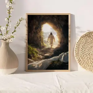 Jesus Christ Resurrected, Easter Painting, Jesus Christ Leaving The Tomb, Jesus Alive, Christian Wall Art